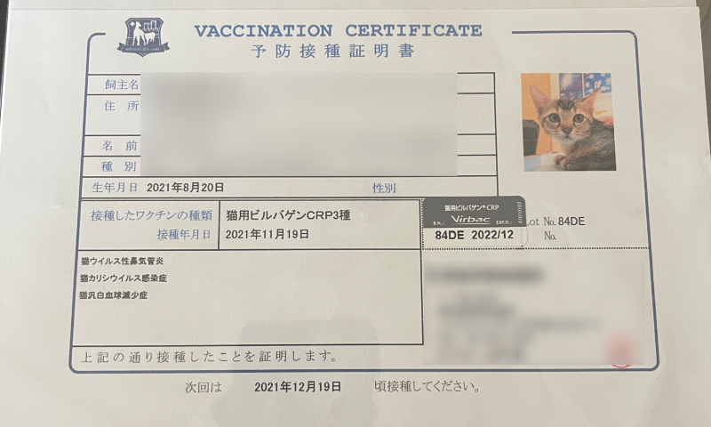 ワクチン2回目証明書